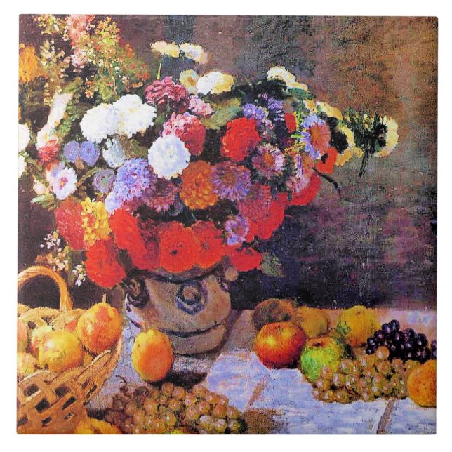 Monet - Flowers and Fruit Kakelplatta (Framsidan)