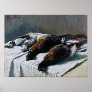 Monet - Fortsatt liv med fasaner och plättar Poster