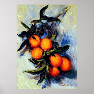 Monet Frankrike Gren av Orange Bearing Fruit Beröm Poster