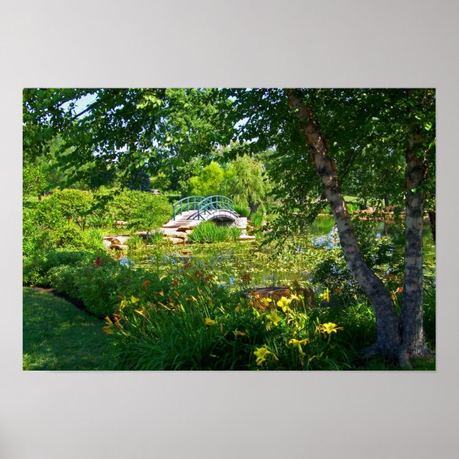 Monet Frankrike Impressionist People Bridge Park P Poster (Framsidan)