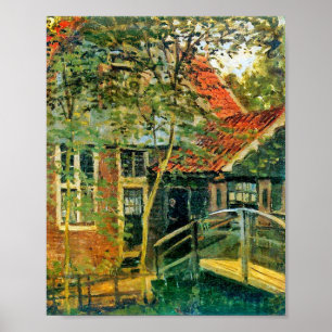 Monet Frankrike Impressionist People Little Bridge Poster
