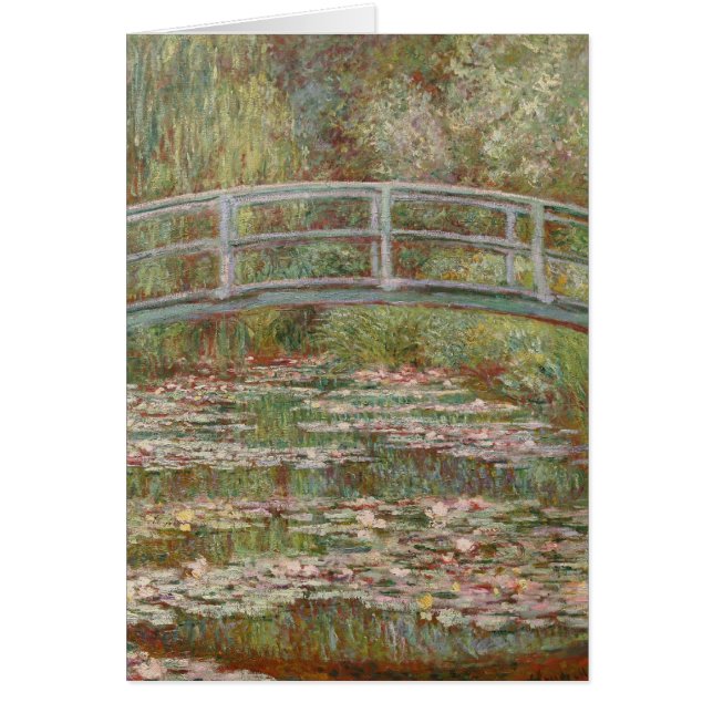Monet Fransk Japansk Bridge Art Hälsningskort (Framsidan)