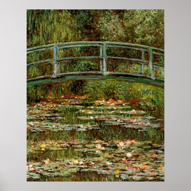 Monet Fransk Japansk Bridge Art Poster (Framsidan)