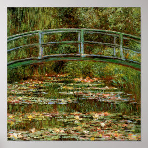 Monet Fransk Japansk Bridge Art Poster