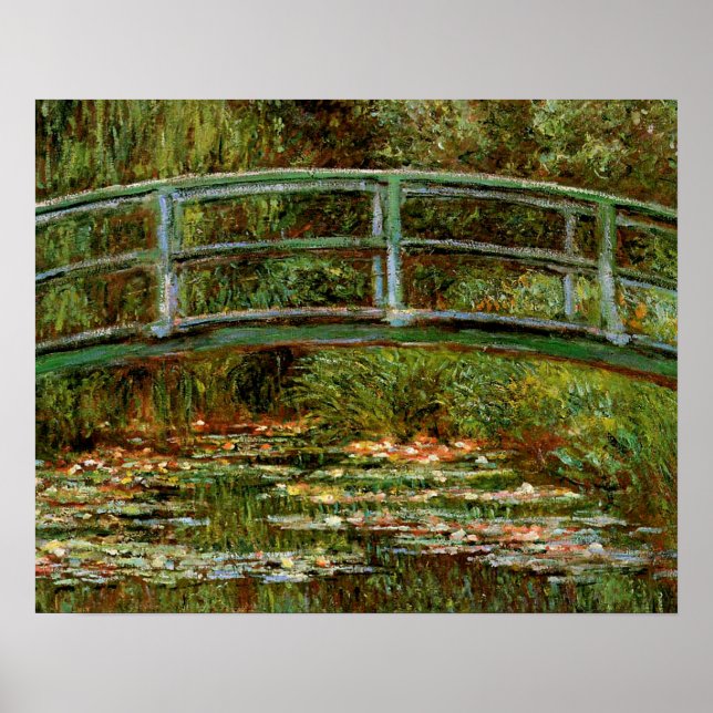 Monet Fransk Japansk Bridge Art Poster (Framsidan)
