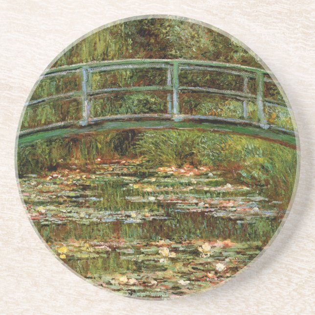 Monet Fransk Japansk Bridge Art Underlägg Sandsten (Framsidan)