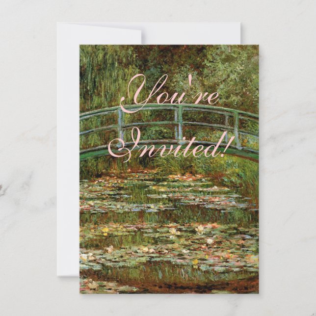Monet Fransk Japansk Bridge Giverney Inbjudningar (Framsida)
