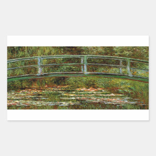 Monet Fransk Japansk Bridge Giverney Rektangulärt Klistermärke