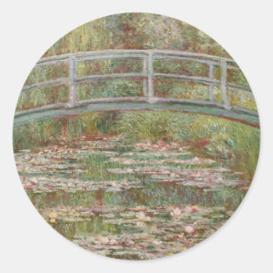 Monet Fransk Japansk Bridge Giverney Runt Klistermärke