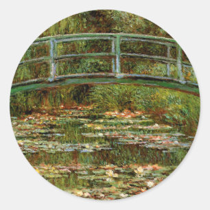 Monet Fransk Japansk Bridge Giverney Runt Klistermärke