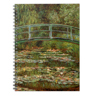 Monet Fransk Japansk Bro Giverney Anteckningsbok Med Spiral