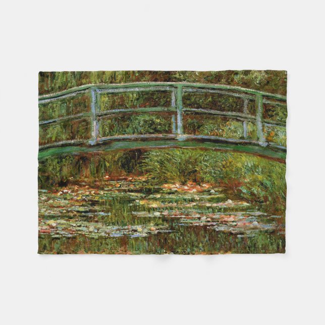 Monet Fransk Japansk Bro Giverney Fleecefilt (Framsidan (Horisontell))