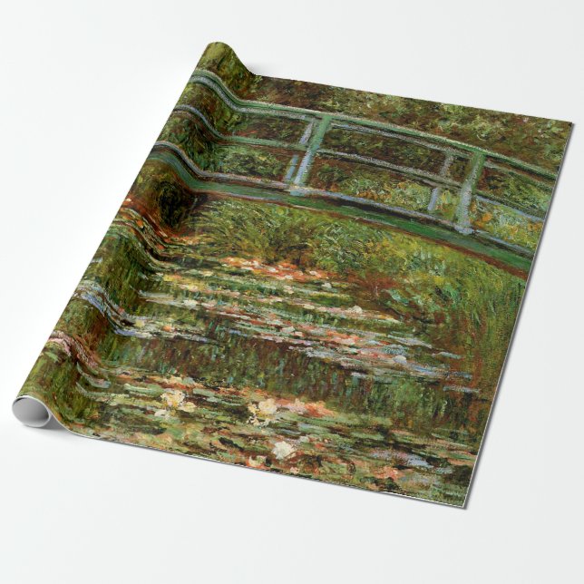 Monet Fransk Japansk Bro Giverney Presentpapper (Utrullad)