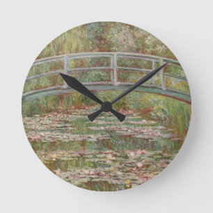 Monet Fransk Japansk Bro Giverney Rund Klocka