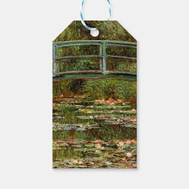 Monet Fransk Japanska Bron Giverney Presentetikett (Framsidan)