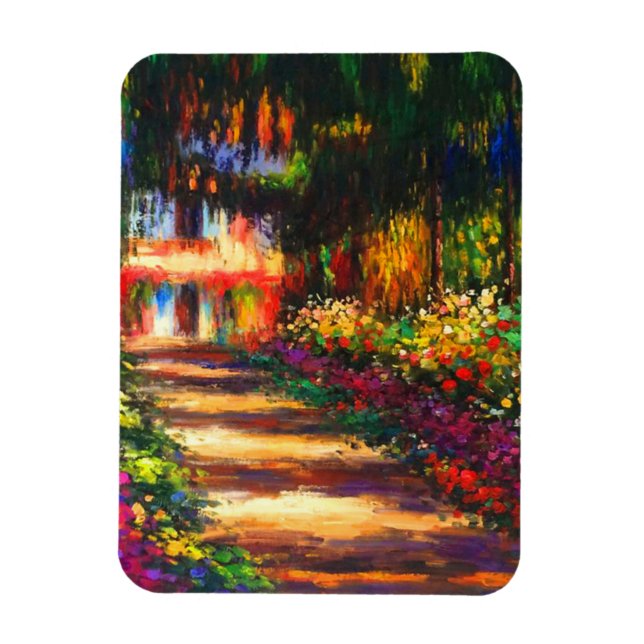 Monet Garden vid Giverny Magnet (Vertikal)