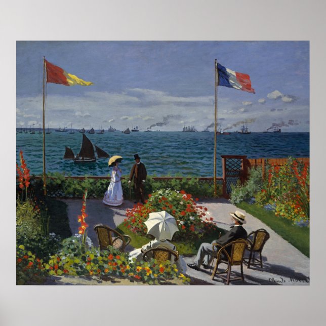 Monet Garden vid Sainte-Address Painting Poster (Framsidan)