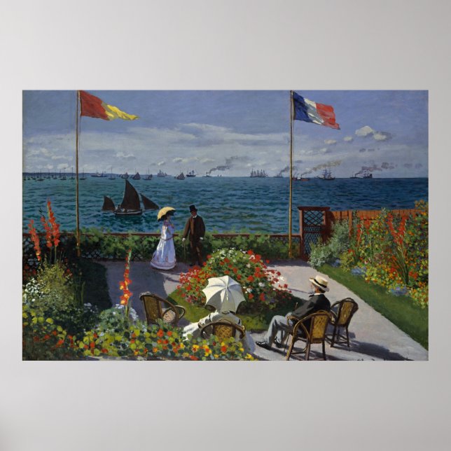 Monet Garden vid Sainte-Address Painting Poster (Framsidan)