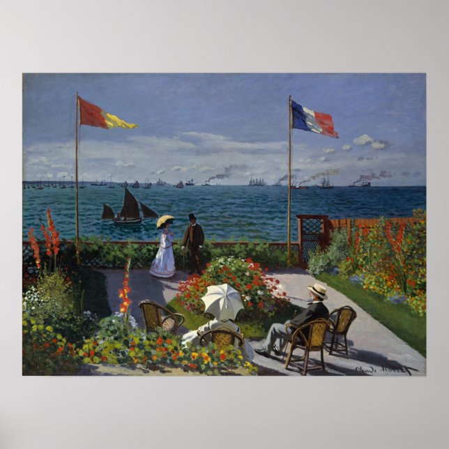Monet Garden vid Sainte-Address Painting Poster (Framsidan)