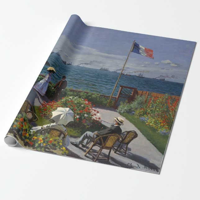 Monet Garden vid Sainte-Address Painting Presentpapper (Utrullad)