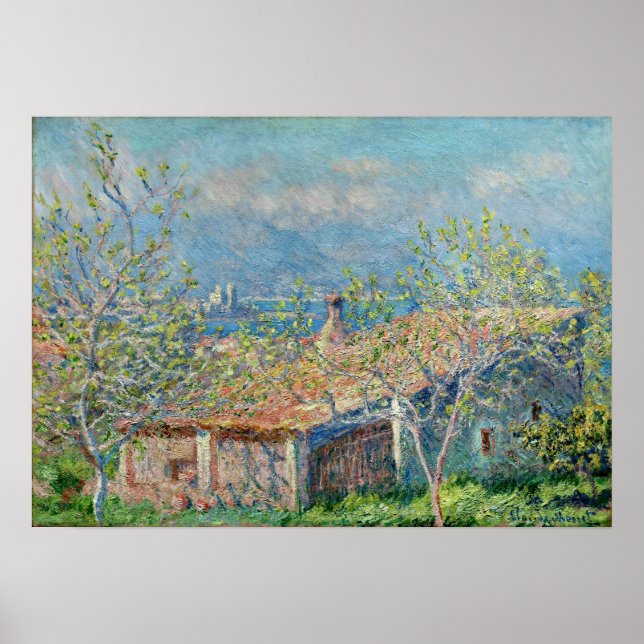 Monet - Gardeners hus i Antibes 1888 Poster (Framsidan)