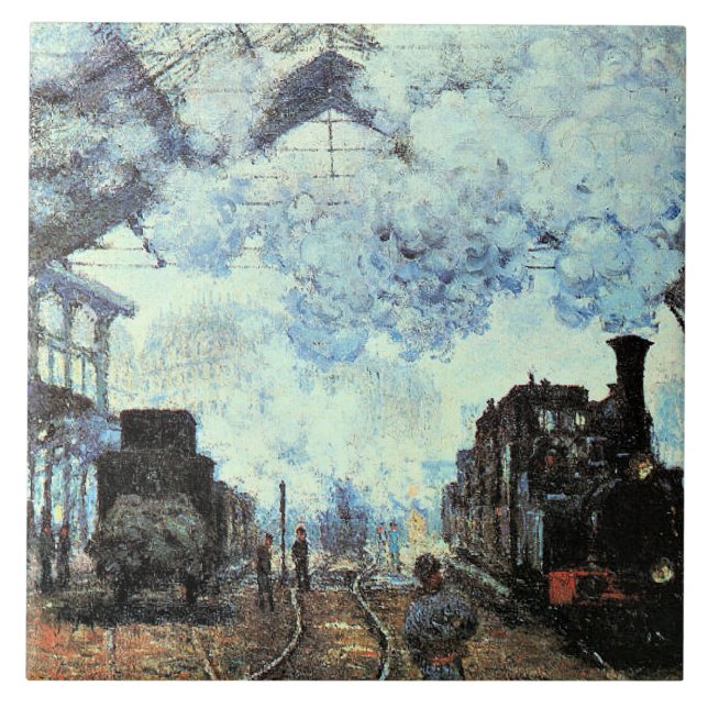 Monet - Gare St. Lazare, Ankomst till Tåg Kakelplatta (Framsidan)