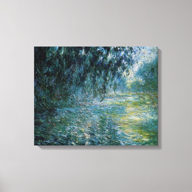 Monet - God morgon på Seine i Rain Canvastryck (Framsida)