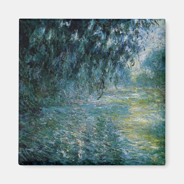 Monet - God morgon på Seine i Rain Magnet (Framsidan)
