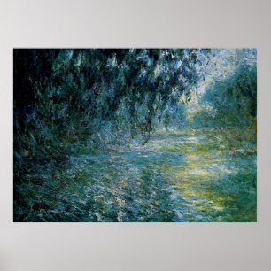 Monet - God morgon på Seine i Rain Poster