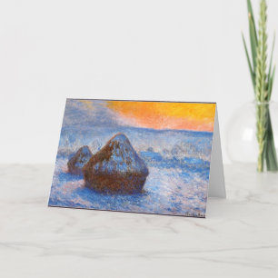 Monet - grainstammar vid sunset, Snö effekt Kort