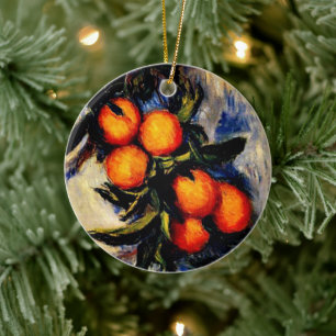 Monet - Gren i Orange Julgransprydnad Keramik