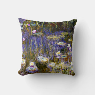 Monet - Gult och Lilac Vatten Lilies Kudde