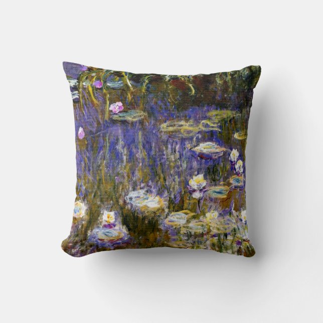 Monet - Gult och Lilac Vatten Lilies Kudde (Framsida)