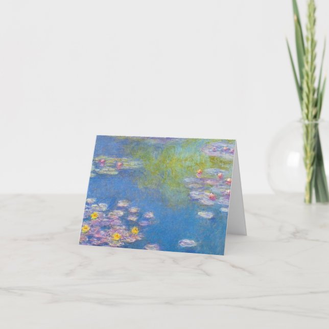Monet Gult Vatten Lilies-anteckningskort Kort (Framsida)