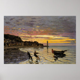 Monet - Hauling a Boat Ashore, bra art, Poster