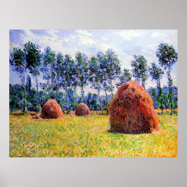 Monet - Haystacks at Giverny, 1884, Poster (Framsidan)
