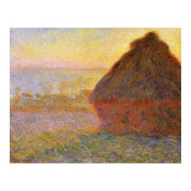 Monet - Haystacks at Sunset - Impressionist