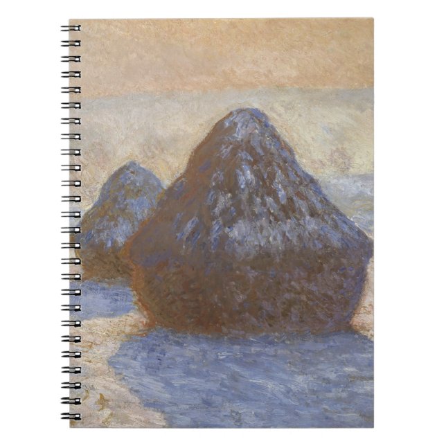 Monet Haystacks i den bärbara datorn Winter Spiral Anteckningsbok (Framsidan)