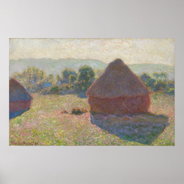 Monet - Haystacks Middag Poster (Framsidan)