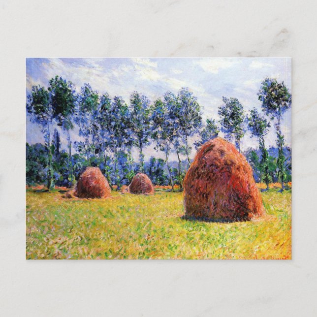 Monet - Haystacks på Giverny, 1884 Vykort (Framsida)