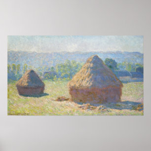 Monet - Haystacks Slut på sommaren Poster