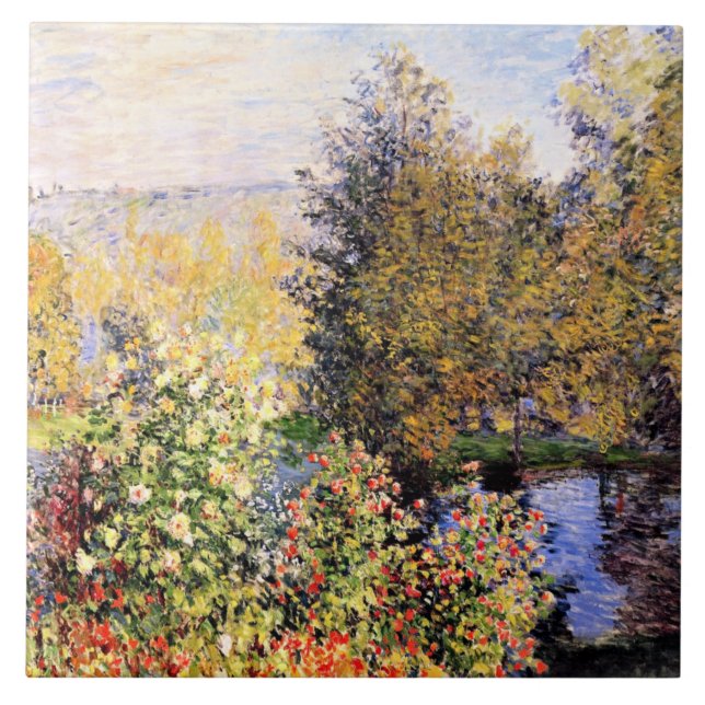 Monet - Hoschedes Garden i Montgeron Kakelplatta (Framsidan)