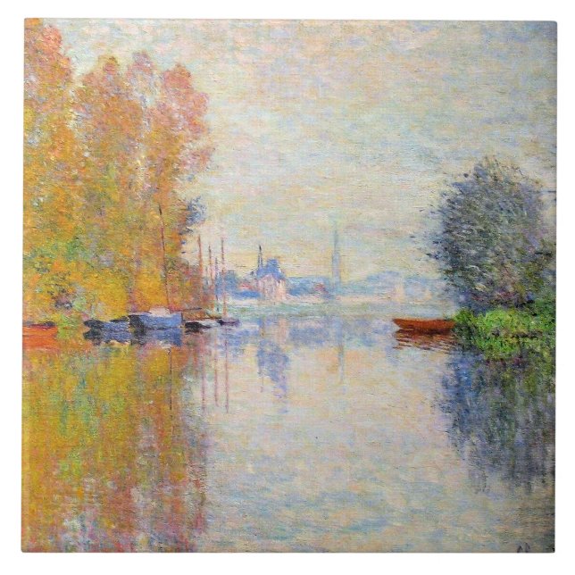 Monet - Hösten på Seine i Argentina Kakelplatta (Framsidan)