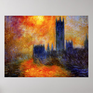 Monet House and Sunset Poster