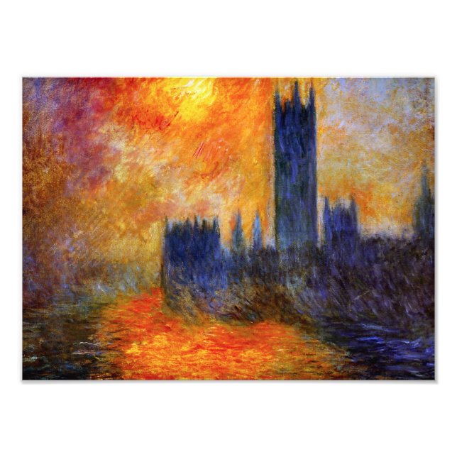 Monet House and Sunset Print Fototryck (Framsidan)