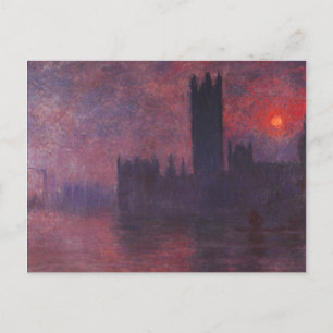 Monet House of Parliament in Sunset Postcard Vykort