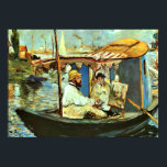 Monet i hans Flytande Studio Boat av Edouard Manet Poster<br><div class="desc">Monet i hans Flytande Studio Boat av Edouard Manet poster.</div>