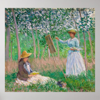 Monet, i Skogen på Giverny Poster
