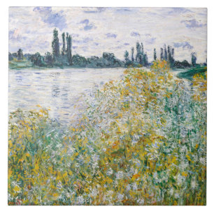 Monet - Ile Aux Fleurs nära Vetheuil Kakelplatta