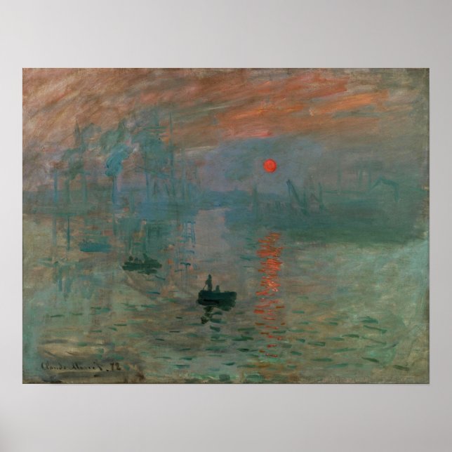 Monet - Impression, Soluppgång 1872 Poster (Framsidan)